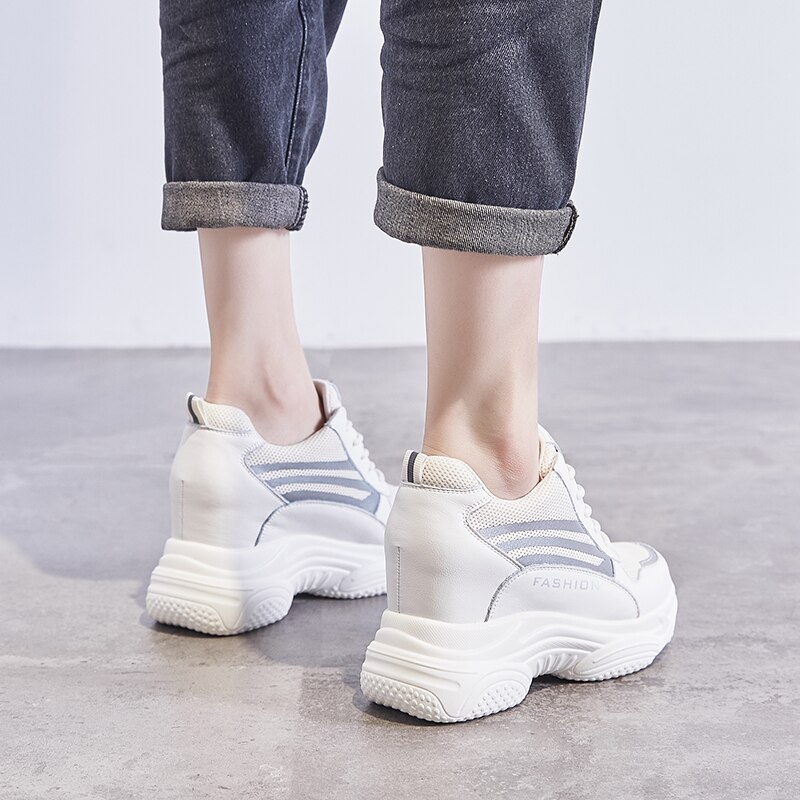 Women Sneakers Platform Thick Sole Ladies Casual Shoes Lace-up Sneakers Walking Shoes for Spring and Summer