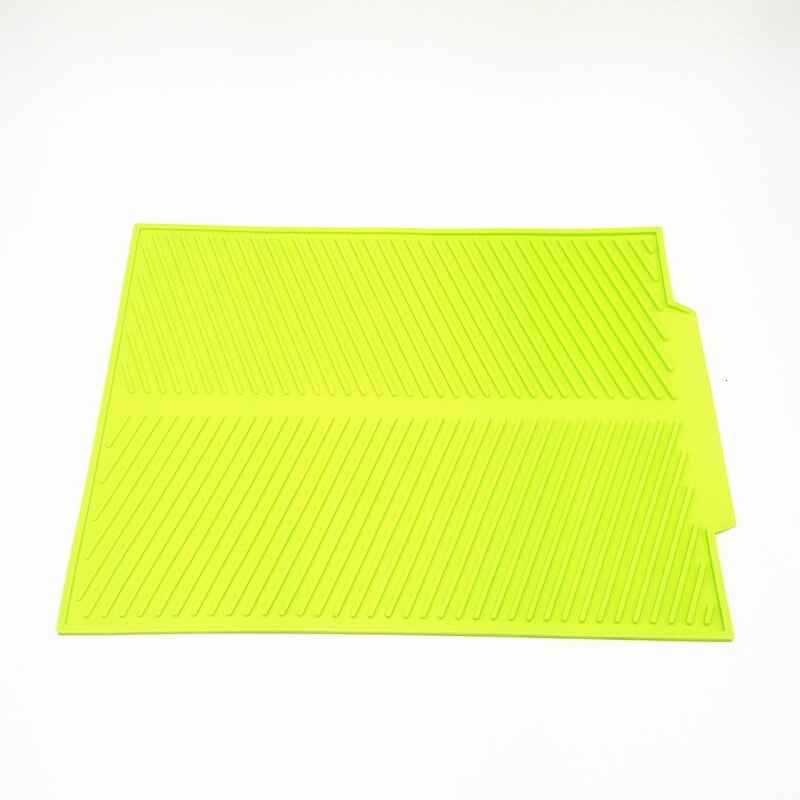 Silicone Vierkante Schotel Drogen Mat Hittebestendige Aftappen Servies Dishwaser Duurzaam Kussen Pad Servies Tafel Mat Placemat: Green