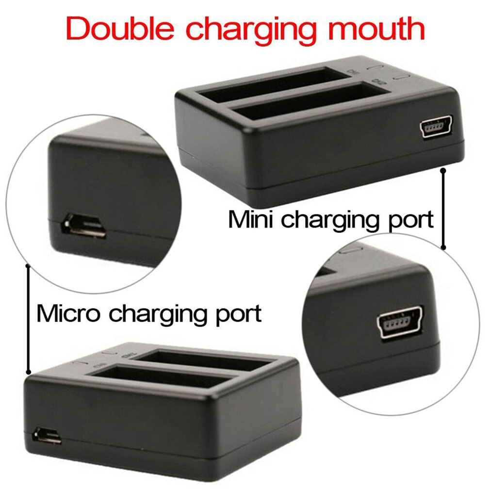 USB Dual Charger Voor EKEN H9 H9R H3 H3R H8PRO H8R H8 pro Sport Actie Camera