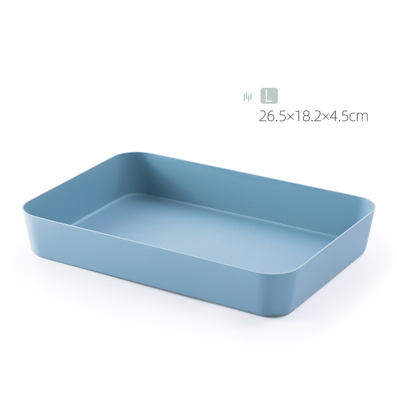 Drawer Organizer Tableware Cutlery Tray Organiser For The Drawers Dividers Plastic Storage Boxes For Kitchen: Blue