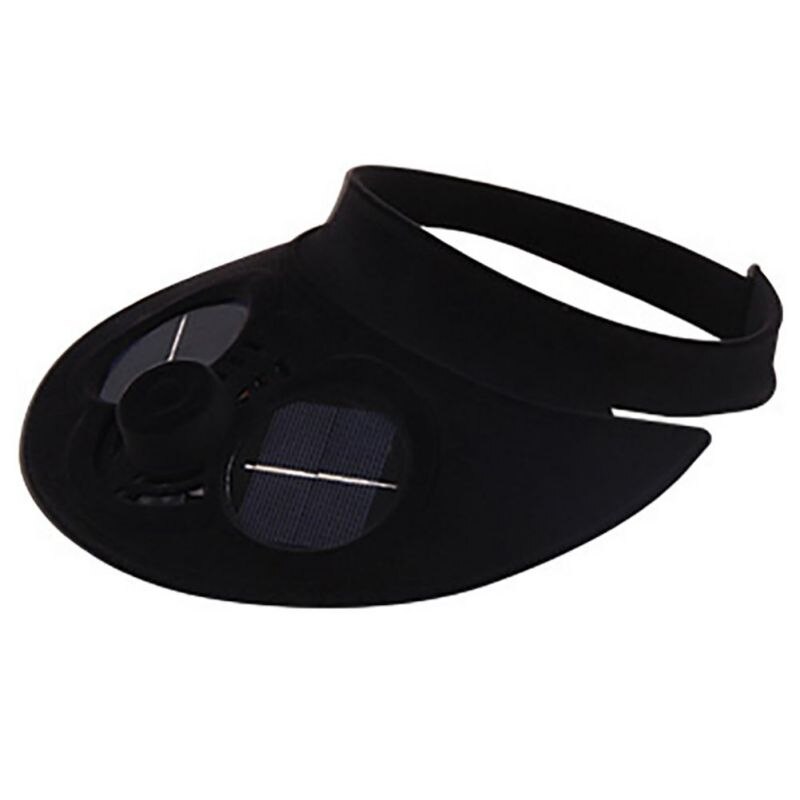 Nuovo Cappello di proprietà con Ventilatore Solare Cappelli Da baseball con Ventola Di Raffreddamento Delle Ragazze Dei Ragazzi Divertente Cappellini di Campeggio per picnic Esterna di Viaggio arrampicata: nero