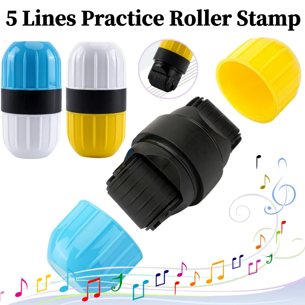 5 Lines Practice Roller Stamp Self Inking Line Rolling Stamps Handwriting Lines Stamp Roller for Music Writing Supplies Tools