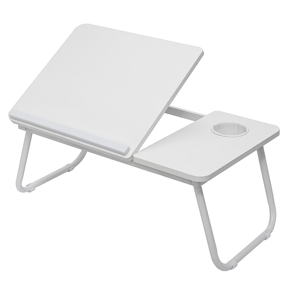 Adjustable Folding Laptop Table Notebook Desk Breakfast Serving Bed Trays Foldable Computer Desk Stand Lazy Bed Tray: white