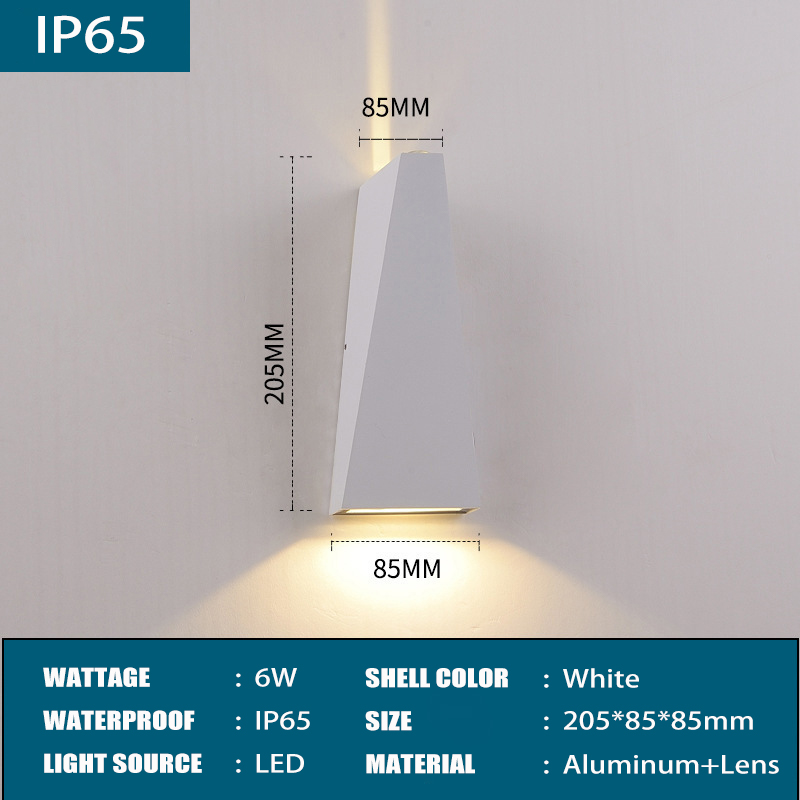 IP65 Waterdichte Led Wandlamp Outdoor Aluminium 6W 10W Wandlampen Veranda Tuin Hek Indoor Moderne Nordic Blaker lampen 85-265V: Licht Geel / Cold White