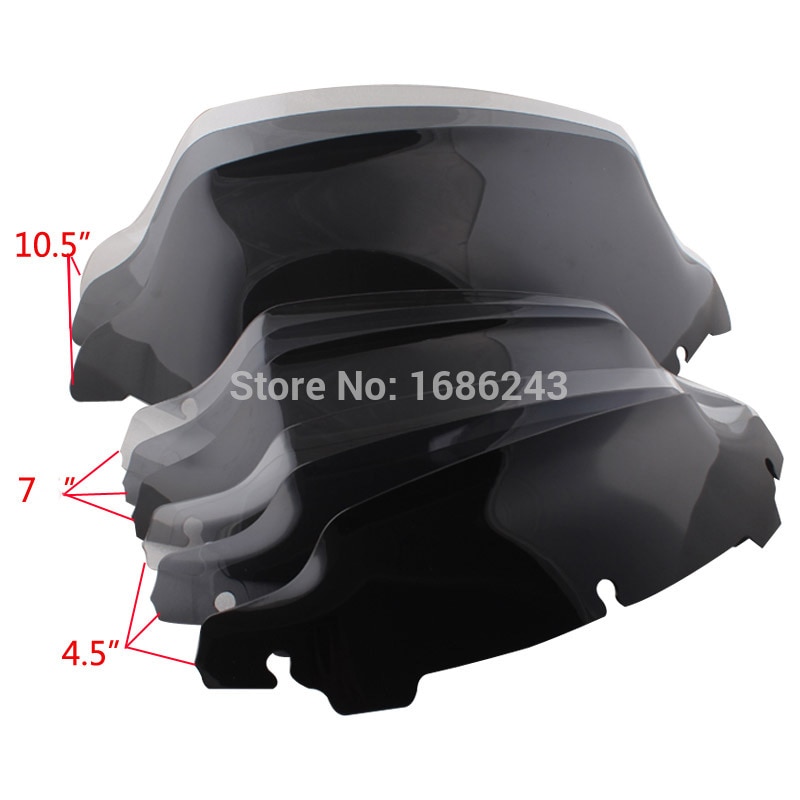 4.5" 7" 10.5" 9 Inch Wave Windshield Fits For Harley Touring Electra Glide Street Glide FLHX FLHXS FLHTK Trike 14-19 Windscreen