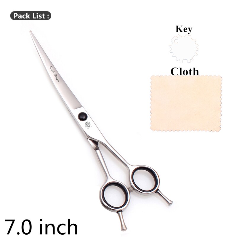 Ebene Pflege Schere 5,5 "6" 7 "8" Lila Drachen Edelstahl Hund Schere Gebogene Schere Haustier Schere Finger Rest Z1028: Z1028 Yin UC 7N