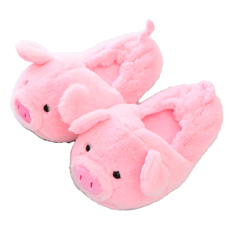 Söta kvinnors varma saker djur tofflor roliga tofflor lurviga rosa gris tofflor hus skor: Rosa skor / 11