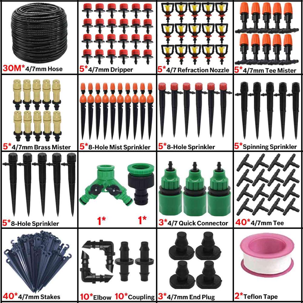 5-50M Garden Automatic Watering System Timer Control Drip Irrigation Water Dripper Mist Nozzle Sprinkler Watering Kit Greenhouse: KSL01-KIT115-30M-A