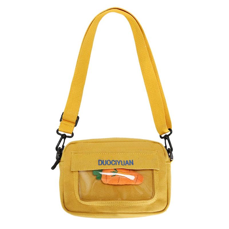 Rabanete Decoração Sacos de Ombro Meninas Novidade Canvas Crossbody Pequenas Bolsas: YELLOW