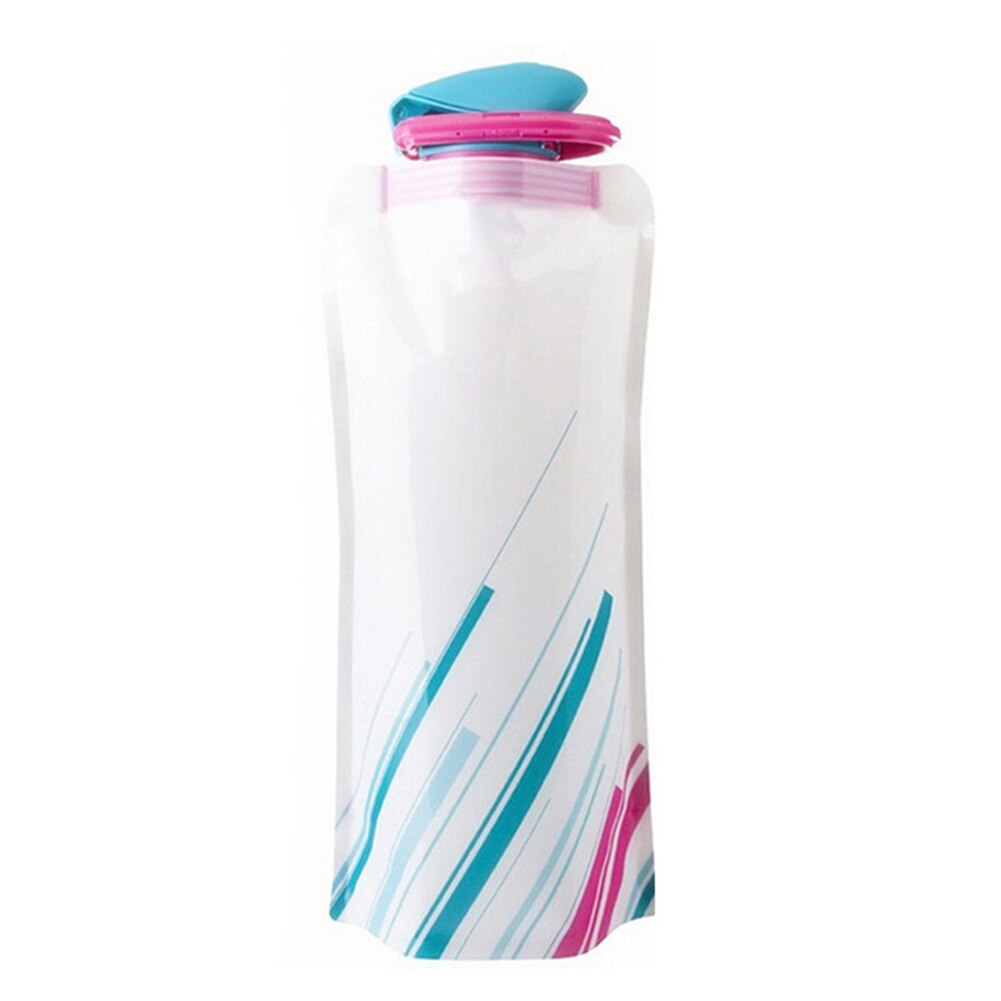 700ml reutilizable plegable bolsa de botella de agua Flexible bolsa azul Camping senderismo herramienta deportes portátil botellas de beber hervidor: White