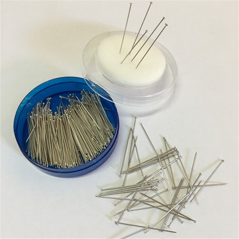 250 Pcs 35 Mm Naaister Pins Rvs Rechte Pins Quilt Applique Naaien Naald Diy Craft Met Doos Naaien Accessoires: 1box(250pcs)