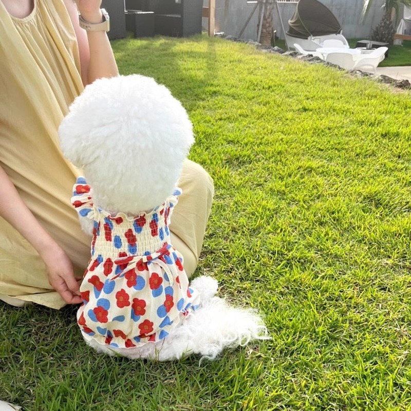 Sukienka dla psa Kwiatowe letnie ubranka dla psa Śliczny kot Pies Księżniczka Sukienki Chihuahua Frnench Buldog Bichon Dziewczyny Kostium dla psa Spódnica dla zwierząt