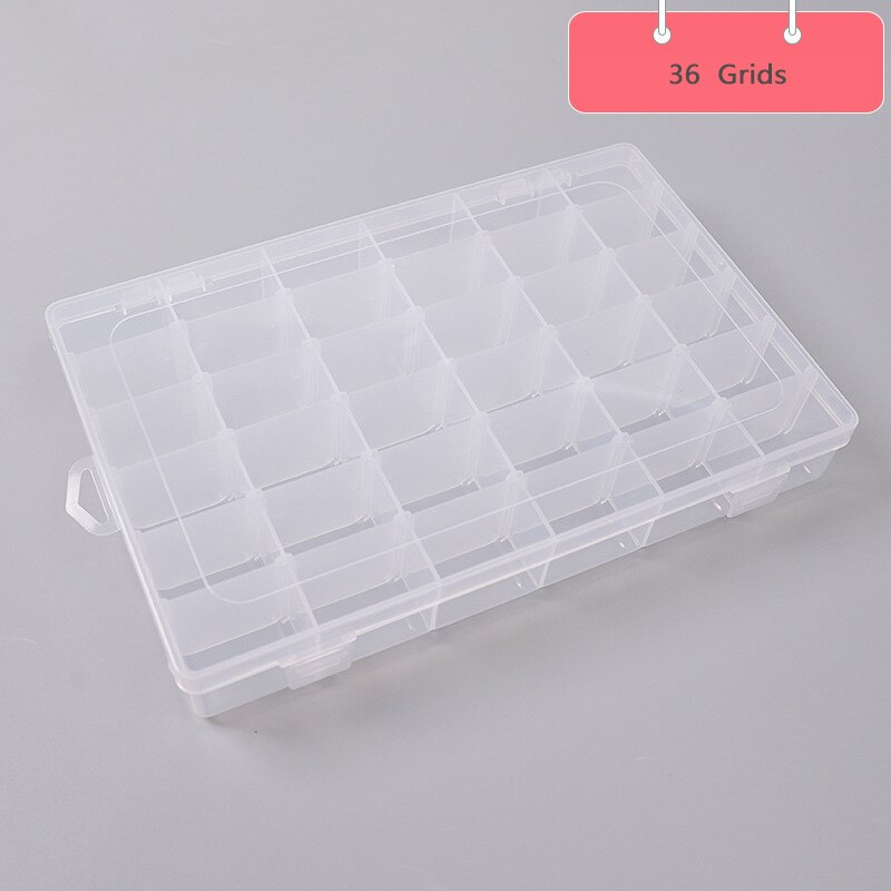 Caja de almacenamiento transparente de rejilla para cinta adhesiva Washi, 8/15/24/36, bolígrafos para artículos variados, organizador de escritorio para manualidades DIY, contenedores: 36 Grids