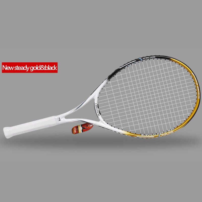 Raquete de tênis profissional de fibra carbono com saco de corda raquete treinamento pickleball padel raquetes esportes para homens: New steady gold