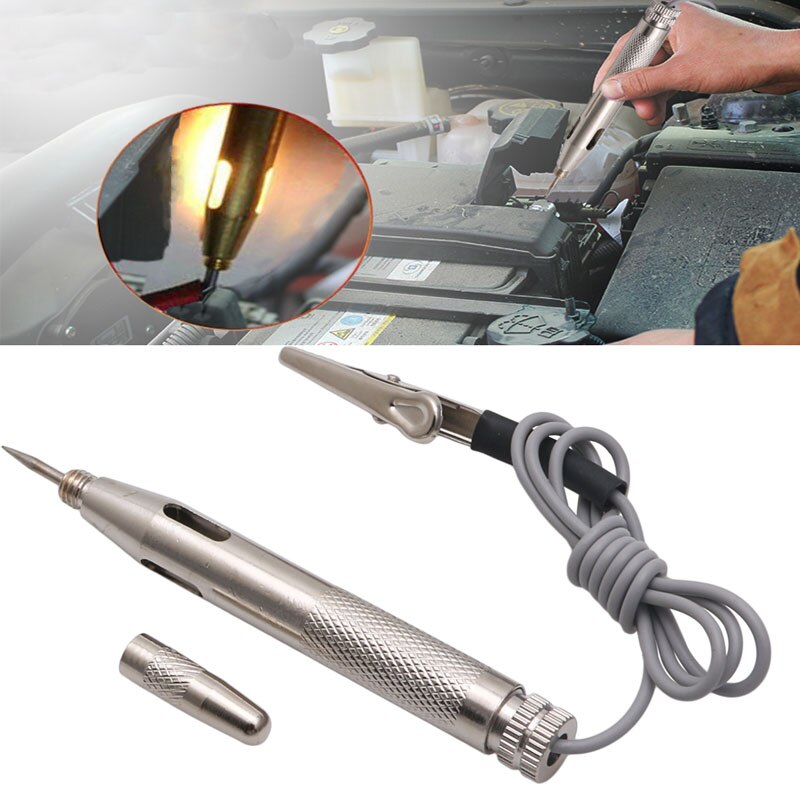 Heavy-Duty 6-24V Automotive Circuit Tester – Wire Test Lamp Probe With 185cm Lead – For Cars, Motorcycles, ATVs