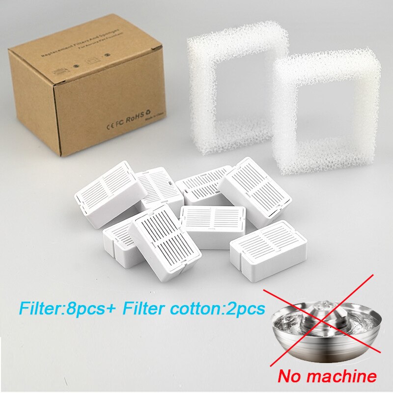 Hond Kat Fontein Roestvrij Staal Huisdier Drinkfontein Voor Katten Kleine Honden 2L Ultra-Stille Automatische Fonteinen Hond drinker: Only Filter