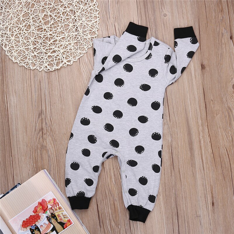 CANIS vêtements chauds en coton à pois | Pour bébés garçons filles, manches longues, combinaison-pantalon d'automne, vêtements 0-24M