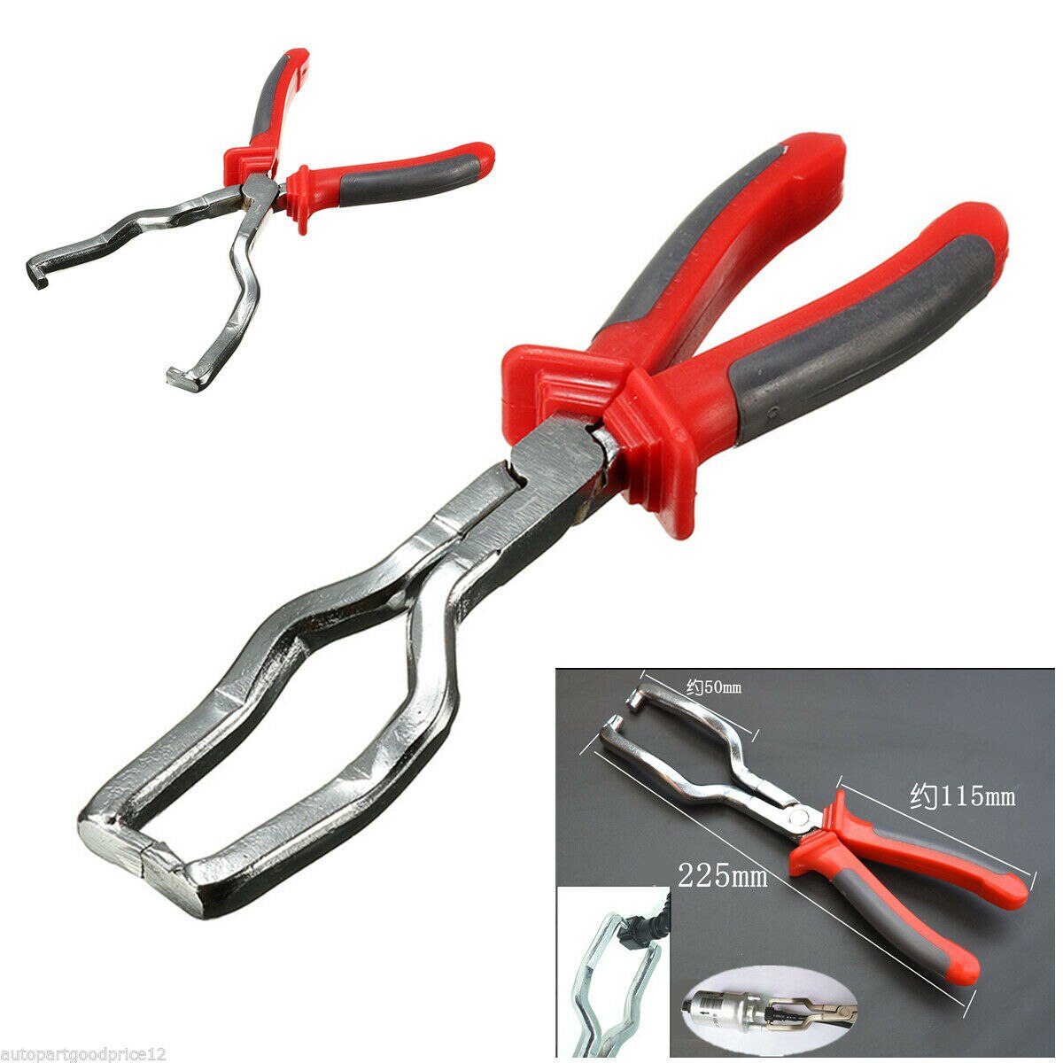 Stainless Steel Fuel Line Petrol Clip Pipe Hose Release Disconnect Removal Pliers Tool Rubber Grip