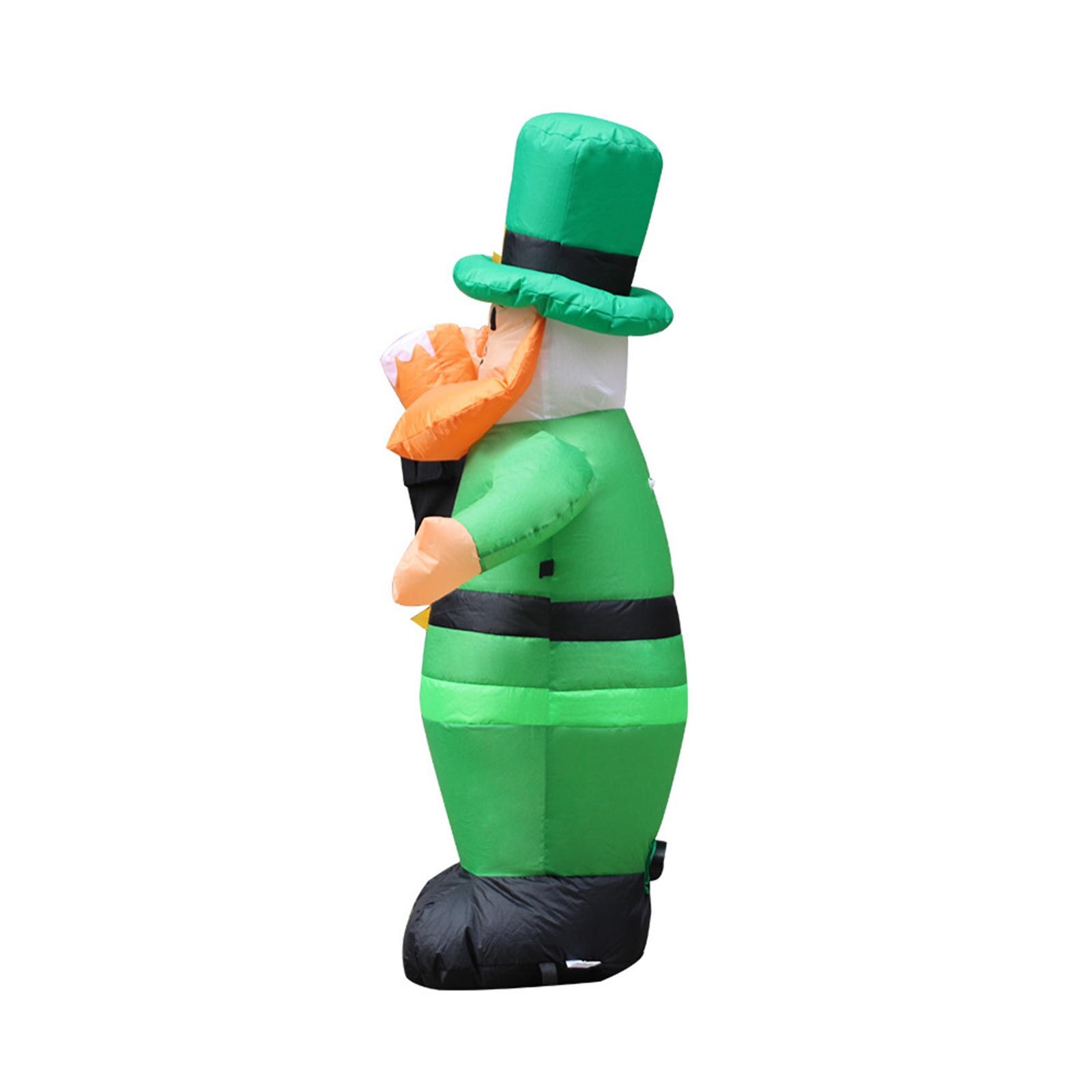 Inflatable Decor with Lights Polyester Decor Doll Inflatable Luminous ST Patricks Day Inflatable Decor for Lawn Yard EU Adaptor