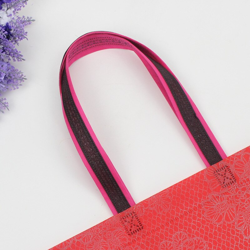 shopping mall clothing handbag printing lace non-woven handbag multifunctional shopping bag packaging bag 10 pieces