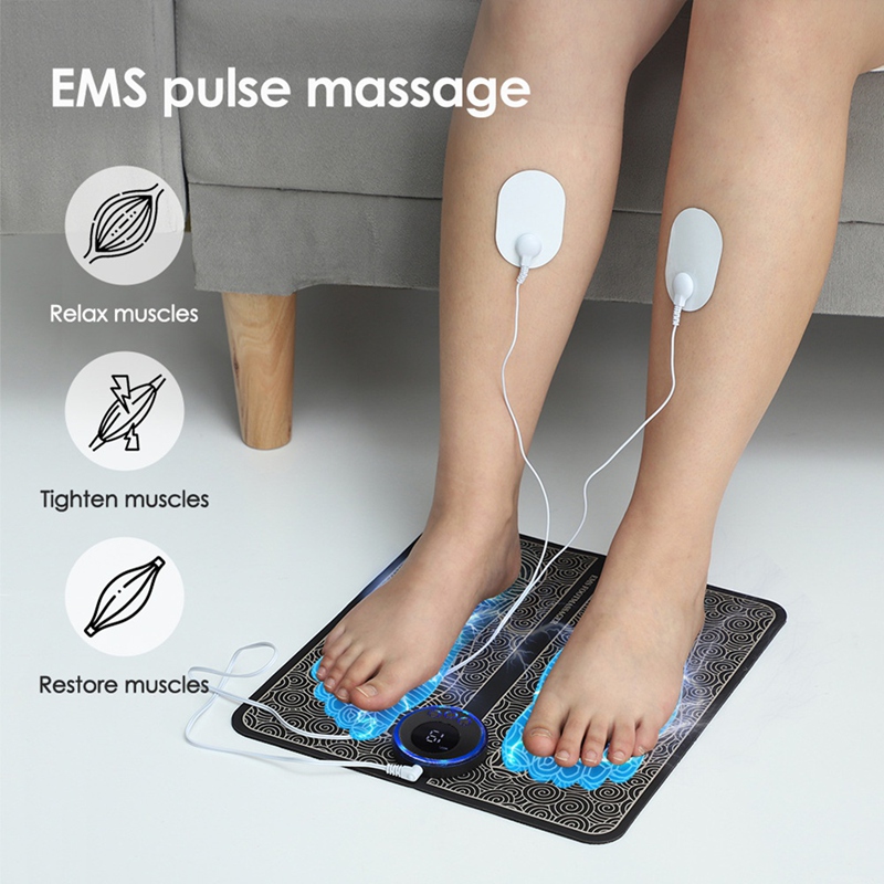 Almofada massageadora elétrica para pés, eletroestimulador, tapete de massagem, ems, massageador muscular, relaxamento dos pés, massagem fitness, usb, quente!