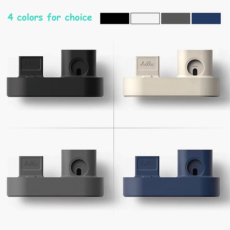 3 in 1 Charging Dock Holder For iPhone X XR XS Max 8 7 6 Silicone Charger Stand for Apple Watch AirPods Charging Station Docking