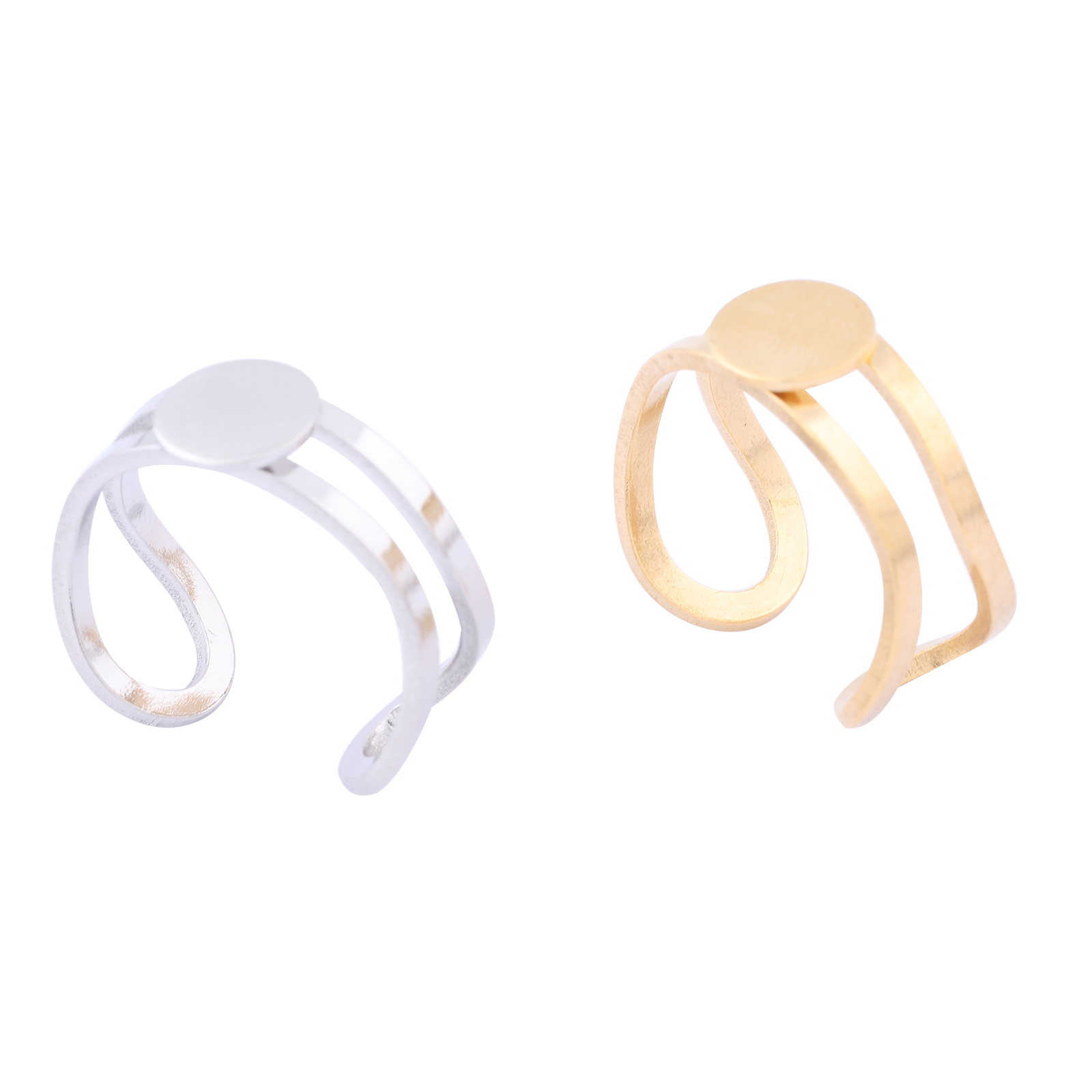 5 pièces 8mm 12mm disque réglable en acier inoxydable anneau Base vierges bricolage lunettes pour bague fabrication de bijoux fournitures