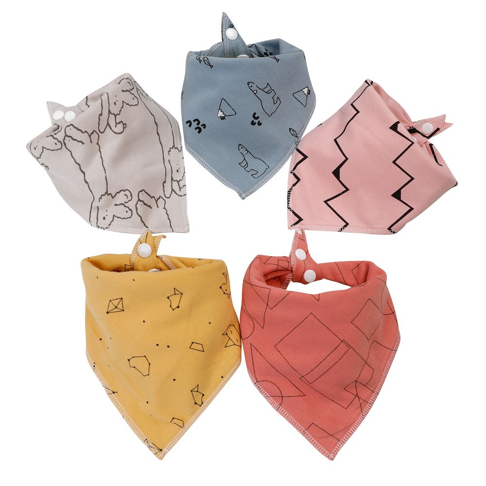 Civarua Kids 5 Stks/partij Baby Bandana Kwijlen Slabbetjes 100% Biologisch Katoen Slabbetjes Voor Jongens & Meisjes, super Zachte Absorberende Feeding Slabbetjes: SK0009