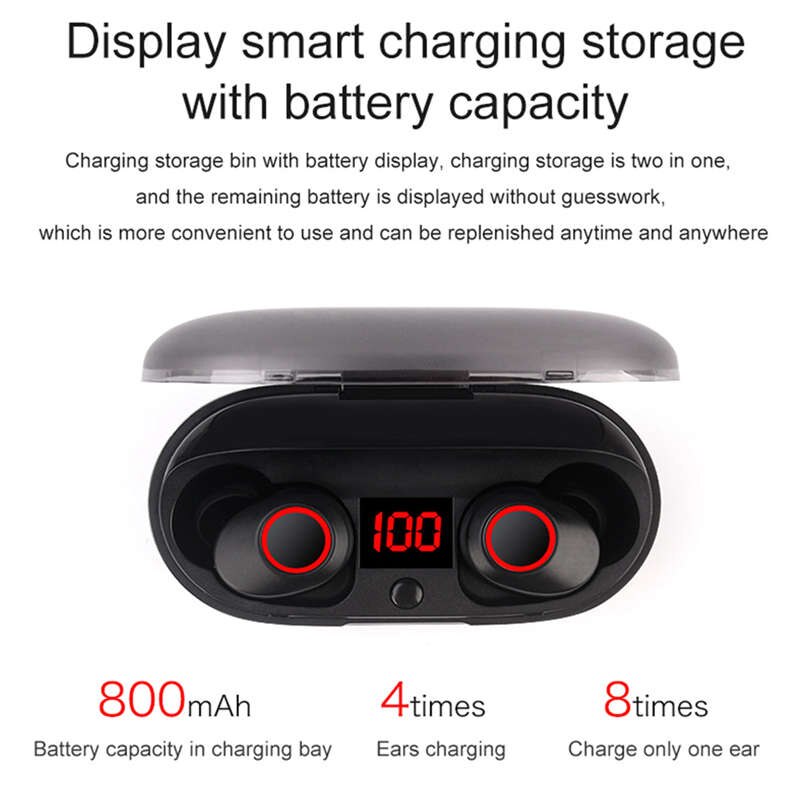 J29 Bluetooth 5.0 Tws Battery Display Mini Wireless Ear Buds Twins Earphone Headphones With Battery Case Hands Free