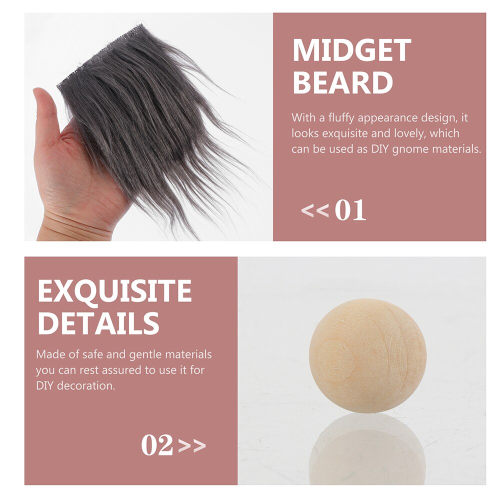 Barbe en fausse fourrure pré-découpée pour gnomes, 1 ensemble de bricolage avec matériel artisanal