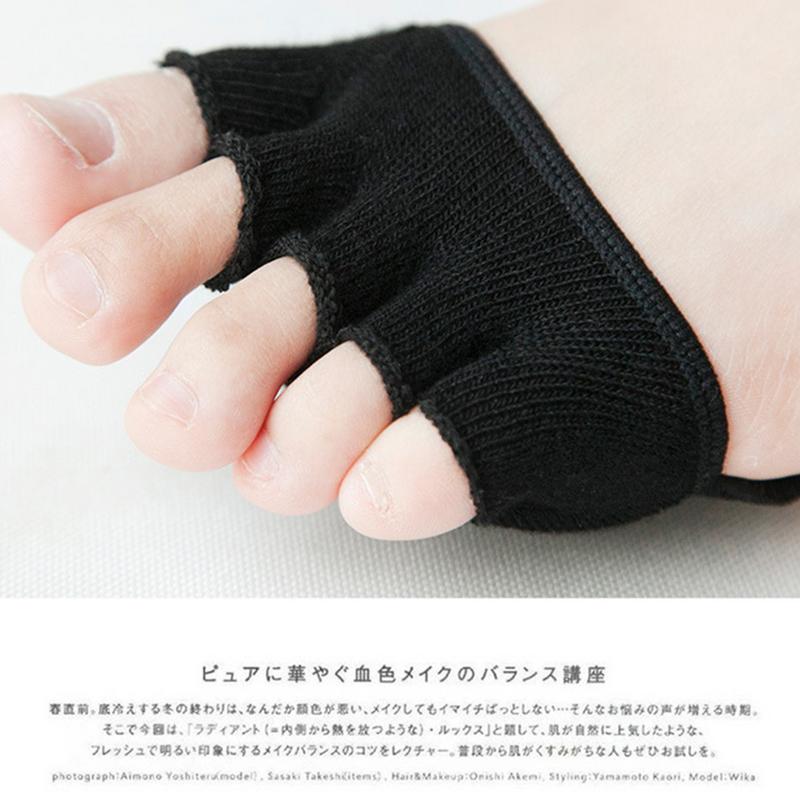 Dünne Zehen Socken Keine Ferse Offene spitze Schweiß-saugfähig Anti-Unterhose Halb Sohle Sandalen Socken Mit Unsichtbar Vorfuß kissen Pad Fuß Socken