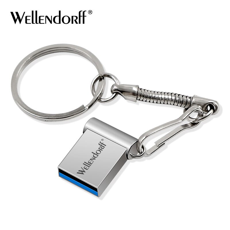 Mini Usb Flash Drive Pen Drive Usb 3.0 Pendrive 64Gb 32Gb 16Gb 4Gb Flash Memory Stick met Sleutelhanger 128Gb U Disk: 8GB / silver