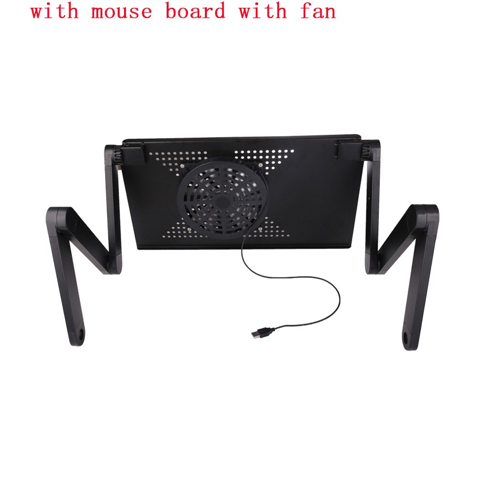 Adjustable Aluminum Laptop Cooling Desk Portable TV Bed Lap desk Tray PC Table Stand Notebook Table Desk Stand With Mouse Pad: B