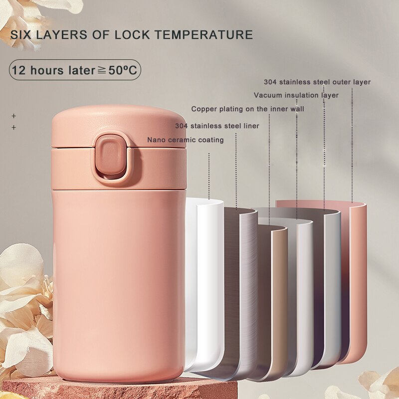 Premium keramisk foring termokande flaske kontor isolering kaffekrus drikke te termokande te kop adskiller te vand flaske