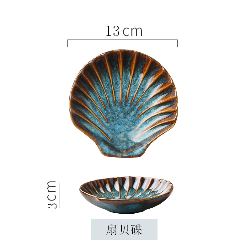 Onregelmatige Keramische Plaat Bloem Bladeren Coquilles Zeester Conch Vis Vorm Decoratieve Servies Diner Platen Gerechten Servies: scallop dish