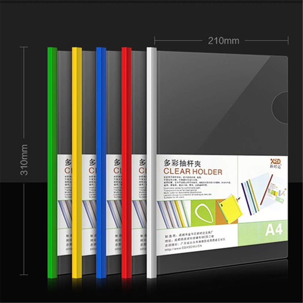 12 stks/partijen A4 map transparante PP report Cover wervelkolom bar map Filing Producten: 12 mixed color