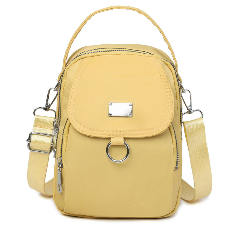 1pc dam casual messenger bag axelväska enfärgad multifunktionell handväska flerskiktad lätt oxfordväska crossbody: Choklad