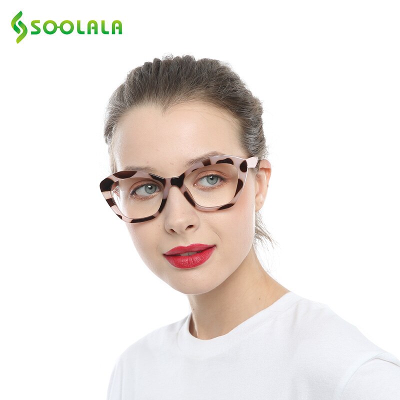 SOOLALA Katze Auge Brillen Rezept Brillen Rahmen Frauen Gläser Klare Linse Myopie Optische Gläser