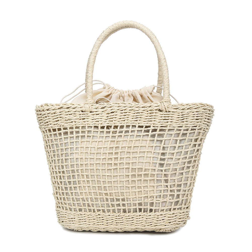 Vrouwen Hollow Retro Handtas Stro Geweven Tote Grote Capaciteit Zomer Strand Schoudertas Party Shopping LXX9