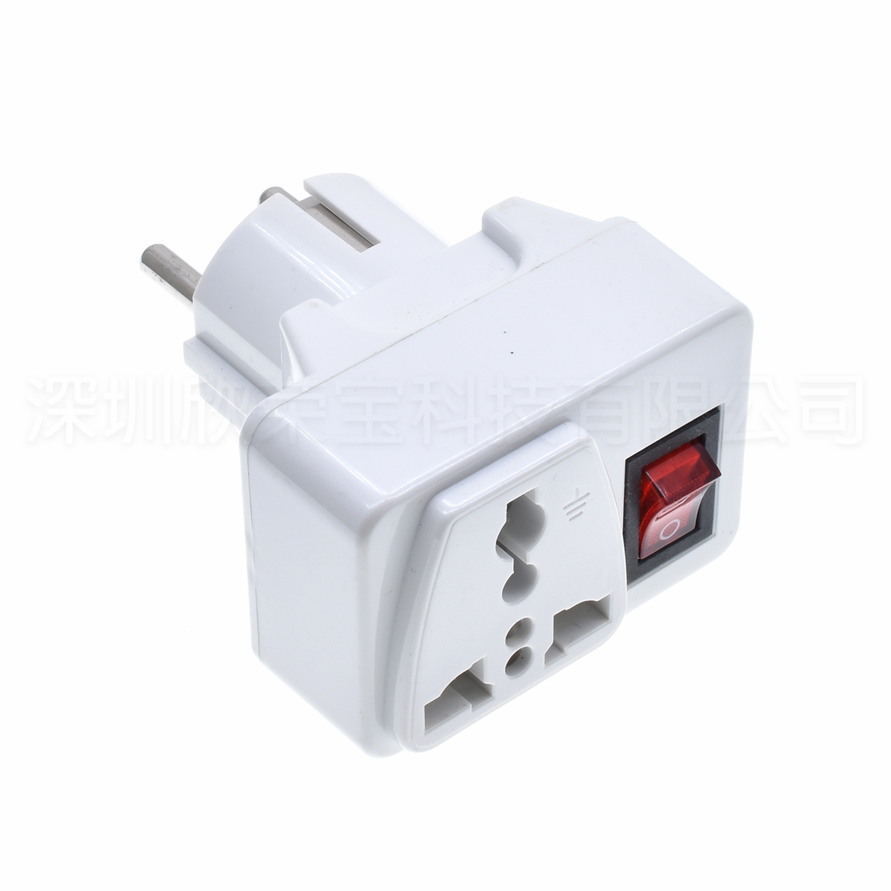 Universell eu-pluggadapter 1 til 2 utvidelsesplugg internasjonal australsk storbritannia us til euro kr reiseadapter elektrisk omformer strømuttak: Militærgrønn