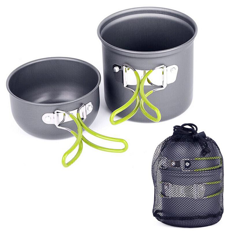 Outdoor Fornuis Set 1-2 Mensen Camping Kachel Set Pot Combinatie Draagbare Picknick Fornuis Servies