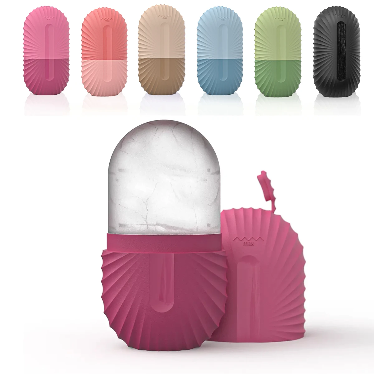 Rodillo Facial de hielo, cubo de hielo, masaje de belleza, molde de hielo de silicona para hinchazón de ojos, rodillo Facial de hielo, reduce los poros