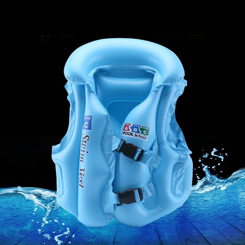 Kinderen Vest Pvc Opblaasbare Zwemmen Float Drijfvermogen Veiligheid Vest Roeien Opblaasbare Zwemmen Vest