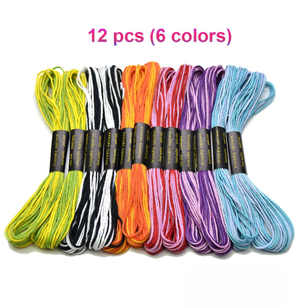 100 Colors Cross Stitch Threads Cotton Sewing Skeins Embroidery Thread Floss Skein Kit DIY Sewing Tools Craft Accessories: 6 colors