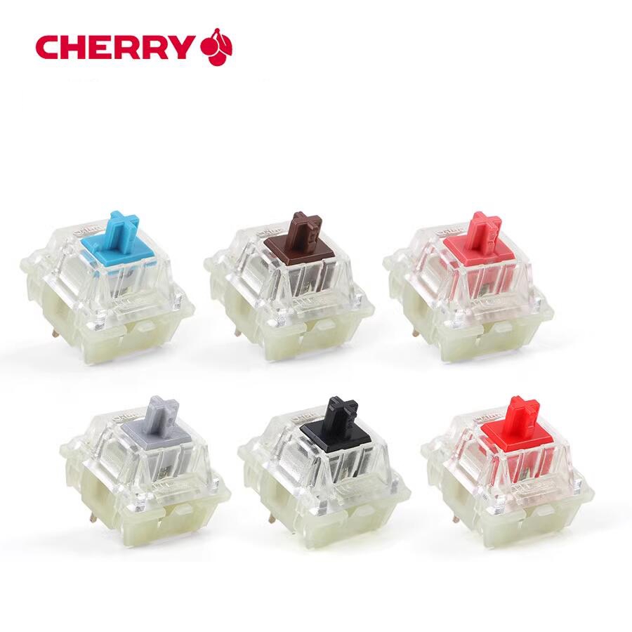 Original a estrenar Cherry MX interruptores de teclado mecánico plata rojo negro azul marrón lineal táctil cereza claro SMD RGB interruptor