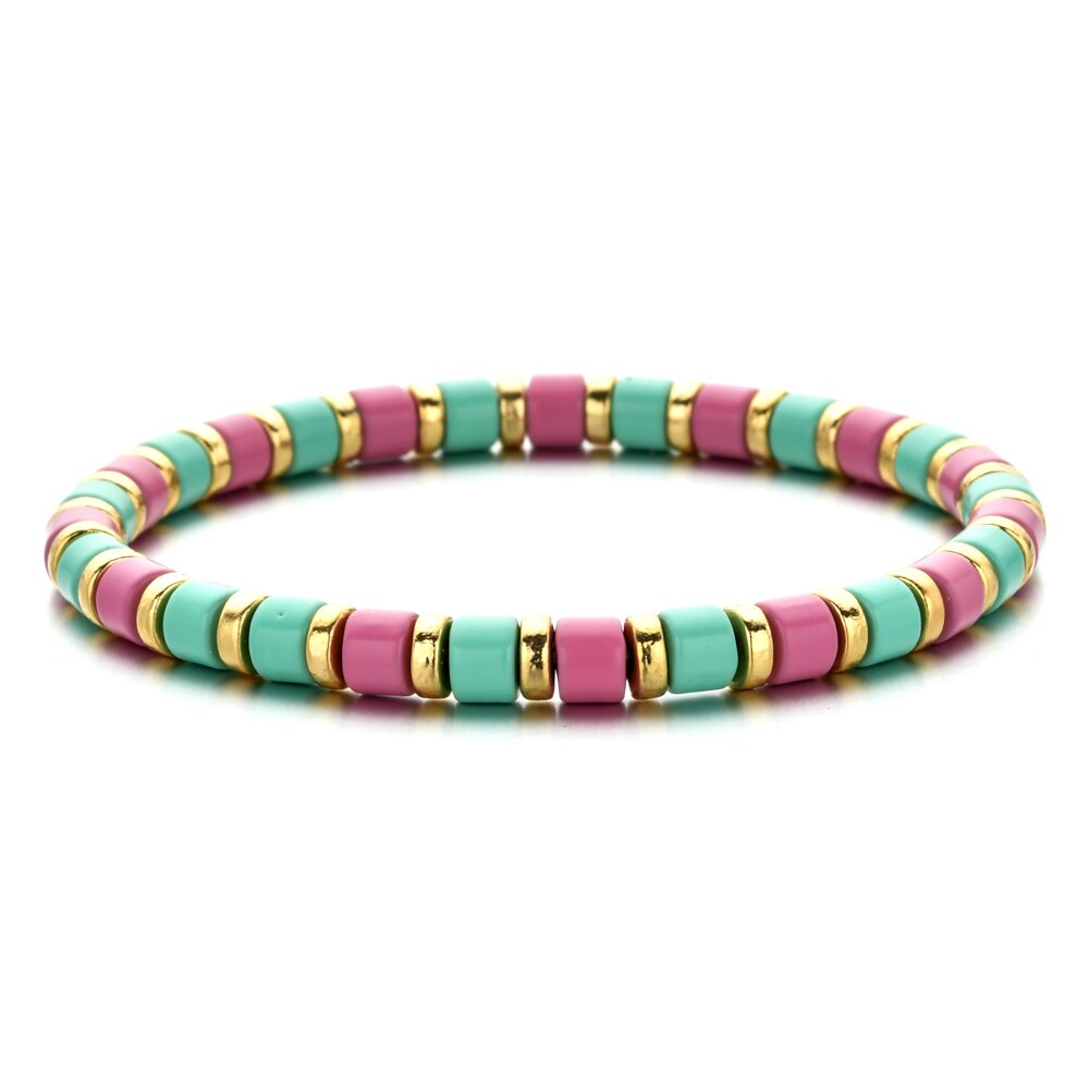 Daisy Chain Bracelet. Seed Bead Rainbow Flower Bracelet Adjustable Waterproof Jewelry. Made in USA – Just Bead It