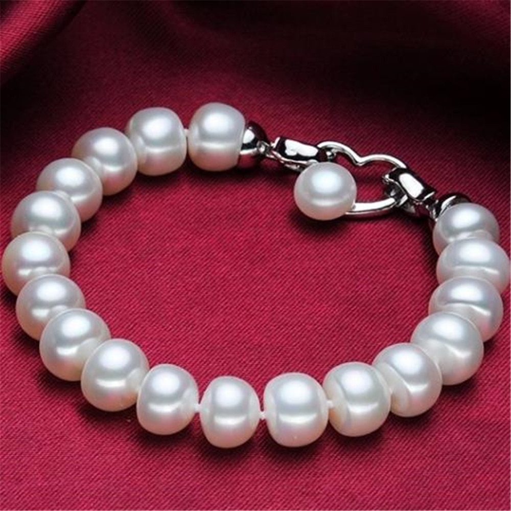 YKNRBPH Women's Exquisite Pearl Bracelet S925 Sterling Silver Bride Weddings Jewelry Charm Bracelets