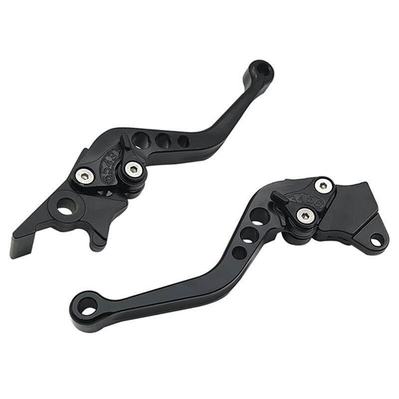 2 uds. De manija de freno de motocicleta, manija de palanca de freno de embrague de aleación CNC para motocicleta, ajuste de para modificación de motocicleta: Black