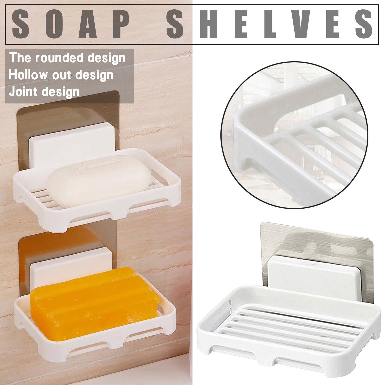 Solid Bathroom Soap Dispenser Plastic Soap Dispenser With Self-adhesive Waterproof Home Accessories