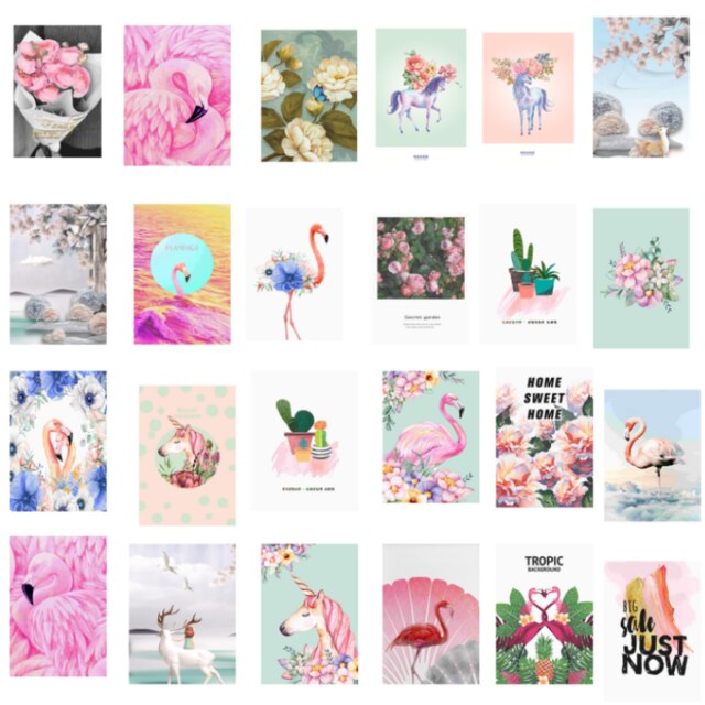 Foto Collage Kit para pared estética fotos 50 Set estilo Instagram habitación decoración Pared de arte para VSCO chicas adolescentes: Girl Pink